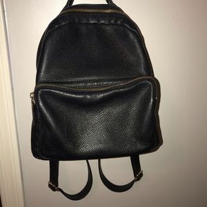Tommy Hilfiger black leather backpack